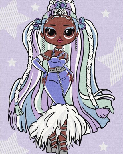 Картина за номерами "Ідейка" /KHO6272/ "LOL Surprise! O.M.G. Fashion show Lady Braids" зі стразами 30*40 см