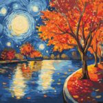 Картина за номерами "Ідейка" /KHO6423/ "Осіння ніч" 40*40см