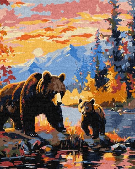 Картина за номерами "Ідейка" /KHO6650/ "Ведмежа сім'я" 40*50см