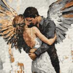 Картина за номерами "Ідейка" /KHO8609/ "Обійми янгола з фарбами металік" 40*50см