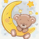 Картина за номерами "Brushme" /KBS0107/ "Ведмедик на місяці" 30*40см