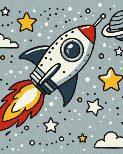 Картина за номерами "Ідейка" /KHO1229/ "Космічна ракета" 25*25см