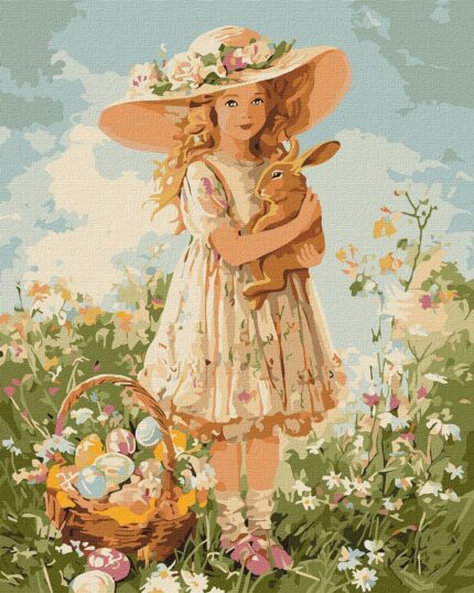 Картина за номерами "Ідейка" /KHO5187/ "Дівчинка з кроликом" 40*50см