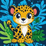 Картина за номерами "Ідейка" /KHO1271/ "Веселий леопард" 30х30см