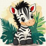 Картина за номерами "Ідейка" /KHO1273/ "Весела зебра" 30х30см