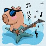 Картина за номерами "Ідейка" /KHO1275/ "Капібара рок-зірка" 30х30см