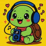 Картина за номерами "Ідейка" /KHO1295/ "Черепашка слухає музику" 25х25см