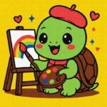 Картина за номерами "Ідейка" /KHO1296/ "Черепашка художник" 25х25см