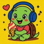 Картина за номерами "Ідейка" /KHO1298/ "Черепашка їсть морозиво" 25х25см