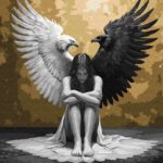 Картина за номерами "Ідейка" /KHO5153/ "Дві сторони душі з фарбами металiк" 40х40см