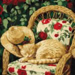 Картина за номерами "Ідейка" /KHO6712/ "Кіт у саду" 30х40см