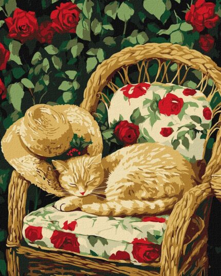 Картина за номерами "Ідейка" /KHO6712/ "Кіт у саду" 30х40см