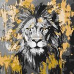 Картина за номерами "Ідейка" /KHO6735/ "Золотий лев з фарбами металік" 40х40см