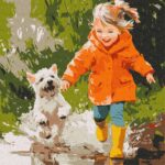 Картина за номерами "Ідейка" /KHO8635/ "Біг по калюжах" 40х40см