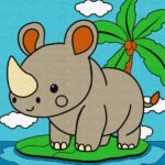 Картина за номерами "Ідейка" /KHO9072/ "Носоріг" 25х25см