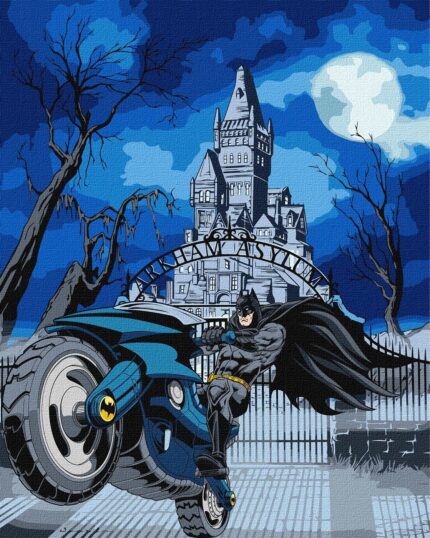Картина за номерами "Ідейка" /KHO8709/ "Batman: Batcycle з фарбами металік extra" 40*50см