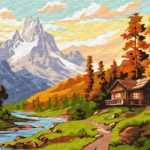 Картина за номерами "Ідейка" /KHO6339/ "Будиночок посеред гір" 40*50см