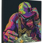 Картина за номерами "SANTI" /955052/ "Гроші та стиль", 40*40см неонові фарби