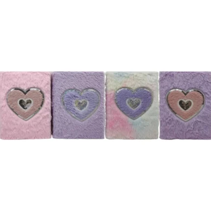 Блокнот A5 “Серце” хутряна обкладинка 80 арк (мікс) – easy.net.ua