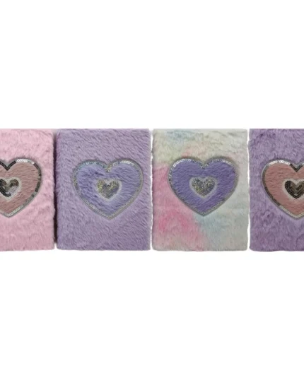 Блокнот A5 “Серце” хутряна обкладинка 80 арк (мікс) – easy.net.ua