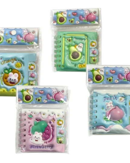 Блокнот 7*7см/60арк. "WB" /XQ-55701/ з роздільниками, кольоровий папір Зайчики