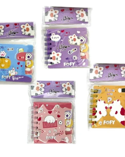 Блокнот 7*7см/60арк. "WB" /XQ-55712/ з роздільниками, кольоровий папір Котик Лапка