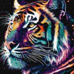 Картина за номерами "Ідейка" /KHO6527/ "Фантастичний тигр з фарбами металiк extra" 40*50см