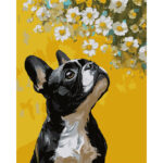 Картина за номерами "Бульдог і квіти", 40*50см SANTI (955746)