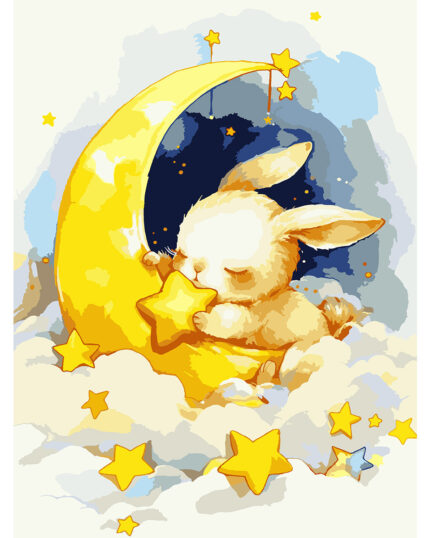 Картина за номерами "Зайченя з зірочкою", 30*40см, LED підсвітка SANTI (956443)