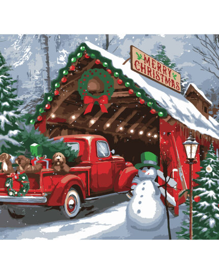 Картина за номерами "Різдвяні свята", 30*40см, LED підсвітка SANTI (956444)
