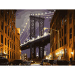 Картина за номерами "Брукленський міст", 30*40см, LED підсвітка (956445)