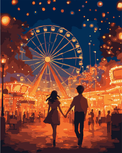 Картина за номерами "Перше побачення", 40*50см, LED підсвітка SANTI (956645)