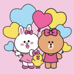 Картина за номерами "SANTI" /955017/ "Line Friends. Коні, Саллі, Чоко та повітряні кульки", 25*25см, LED підсвітка