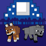 Картина за номерами "SANTI" /954926/ "Minecraft. Вовки", 25*25см, LED підсвітка