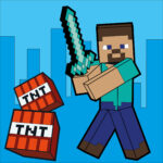 Картина за номерами "SANTI" /954927/ "Minecraft. Стів і діамантовий меч", 25*25см, LED підсвітка