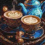 Картина за номерами "Ідейка" /KHO5715/ "Мелодія кави" з фарбами металік extra 40*50см