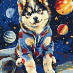 Картина за номерами "Ідейка" /KHO6645/ "Космічний хаскі" 30*40см