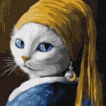 Картина за номерами "Ідейка" /KHO6687/ "Кішка з перловою сережкою" 30*40см