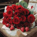 Картина за номерами "Романтичний букет троянд" 40*50см "Ідейка" (KHO3337)