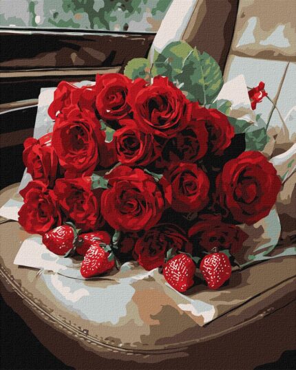 Картина за номерами "Романтичний букет троянд" 40*50см "Ідейка" (KHO3337)