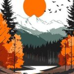 Картина за номерами "Жовтий місяць серед осіннього лісу" 40*80см "Ідейка" (KHO6415)