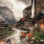 Картина за номерами "Brushme" /BS36527/ "Містечко в Швейцарії" 40*50см