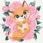 Картина за номерами "Brushme" /KBS0001/ "Лисичка в квітах" 30*40см