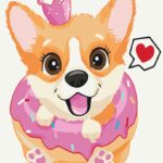 Картина за номерами "Brushme" /KBS7102/ "Принцеса коргі" 30*40см