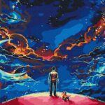 Картина за номерами "Brushme" /BS30081/ "Маленький принц в космосі" 40*50см