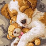 Картина за номерами "Ідейка" /KHO6628/ "Сплячий джек-рассел" 30х40см