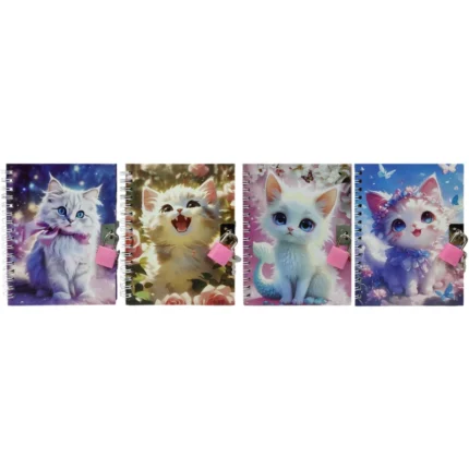 Блокнот 11*15см/48арк. /64620/ # на мет.замочку "Котик"