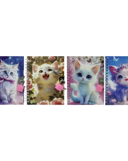 Блокнот 11*15см/48арк. /64620/ # на мет.замочку "Котик"