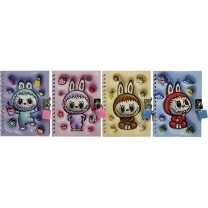 Блокнот 11*15см/48арк. /64638/ на мет.замочку "Labubu Лабубу"