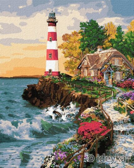 Картина за номерами "Ідейка" /KHO2835/ "Будинок у маяка" 40*50см